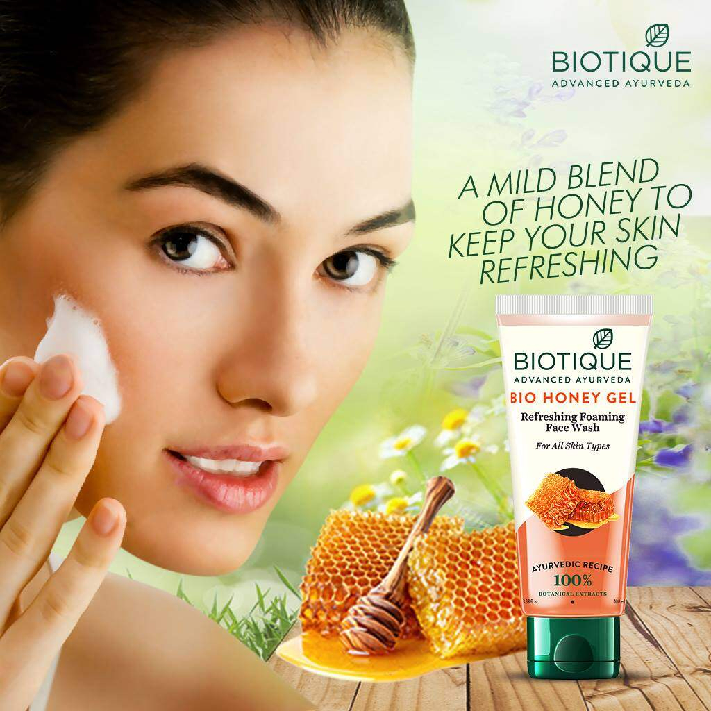 Biotique Bio Honey Gel Foaming Face Wash 100ml Gentle Foaming Cleanser Hydrating Formula with Natural Honey Removes Dirt Oil Impurities Refreshes Skin Daily Use Suitable for All Skin Types - View 3 of 3