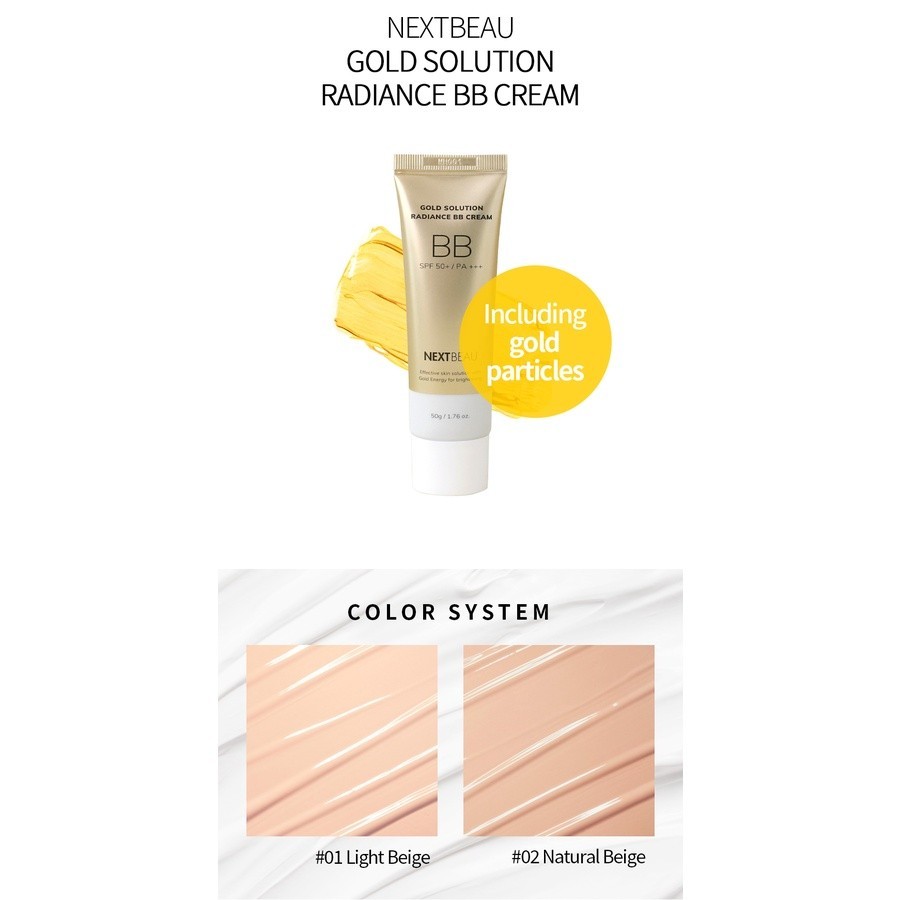NEXTBEAU Gold Solution Radiance BB Cream SPF50+PA+++ 50g | Korea‼️包装瑕疵特价-#01 Light Beige - View 4 of 5