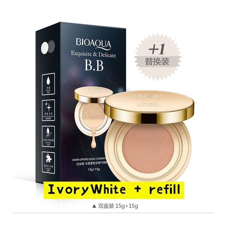 baby moisturizerBIOAQUA Air Cushion BB Cream Brighten Concealer Moisturizer Foundation Face Whitening Makeup Facial Bas-IvoryWhite refill(FROM MALAYSIA) - View 3 of 3