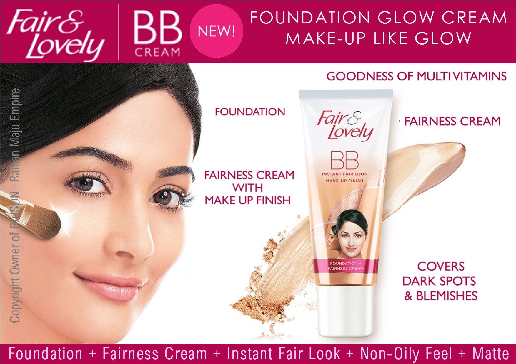 Fair & Lovely BB Cream FOUNDATION GLOW CREAM MAKE-UP LIKE GLOW 40gm - View 4 of 4