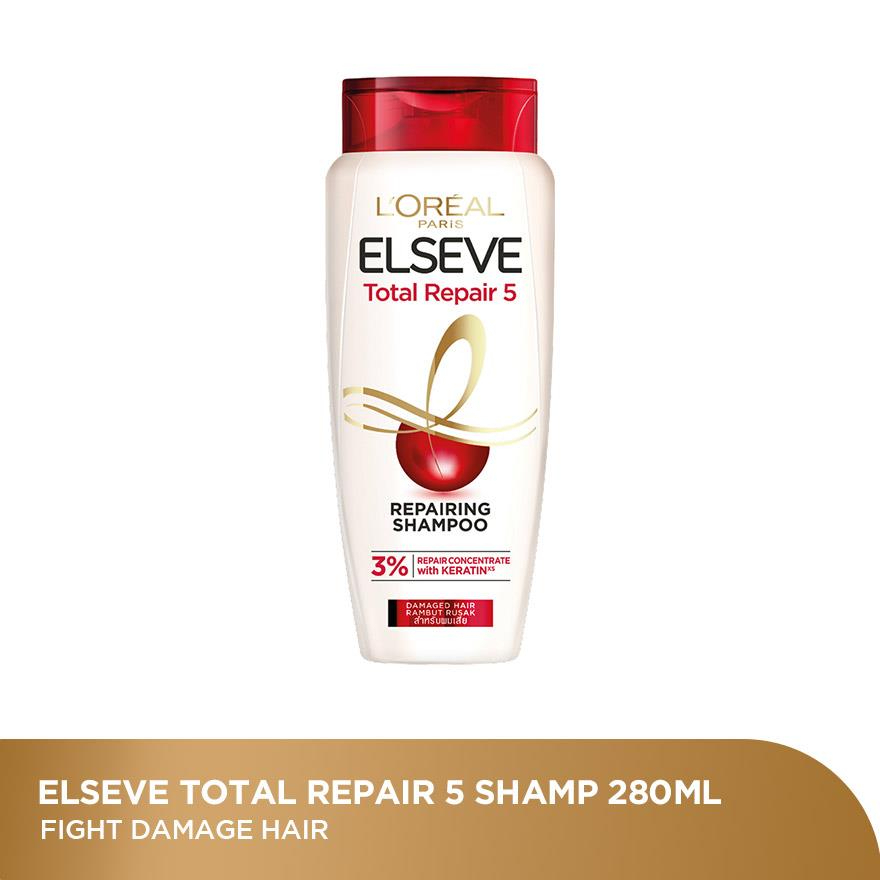 Elseve Total Repair 5 Damage Repair Shampoo 280ml – Nourishing Hair Treatment for Weak, Dry, and Broken Hair – Strengthens, Repairs, Smooths, and Restores Hair for Healthier, Shiny, Silky Strands - View 3 of 3