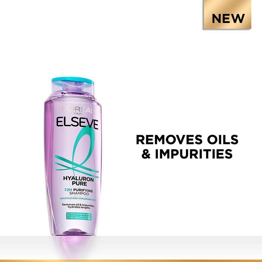 L'Oréal Paris Elseve Hyaluron Shampoo 280ml – Deep Hydration Hair Cleanser – Replenishes Moisture, Smooths and Softens Hair, Reduces Dryness, Strengthens Strands, Enhances Shine, Leaves Hair Silky, Healthy, and Nourished - View 2 of 3