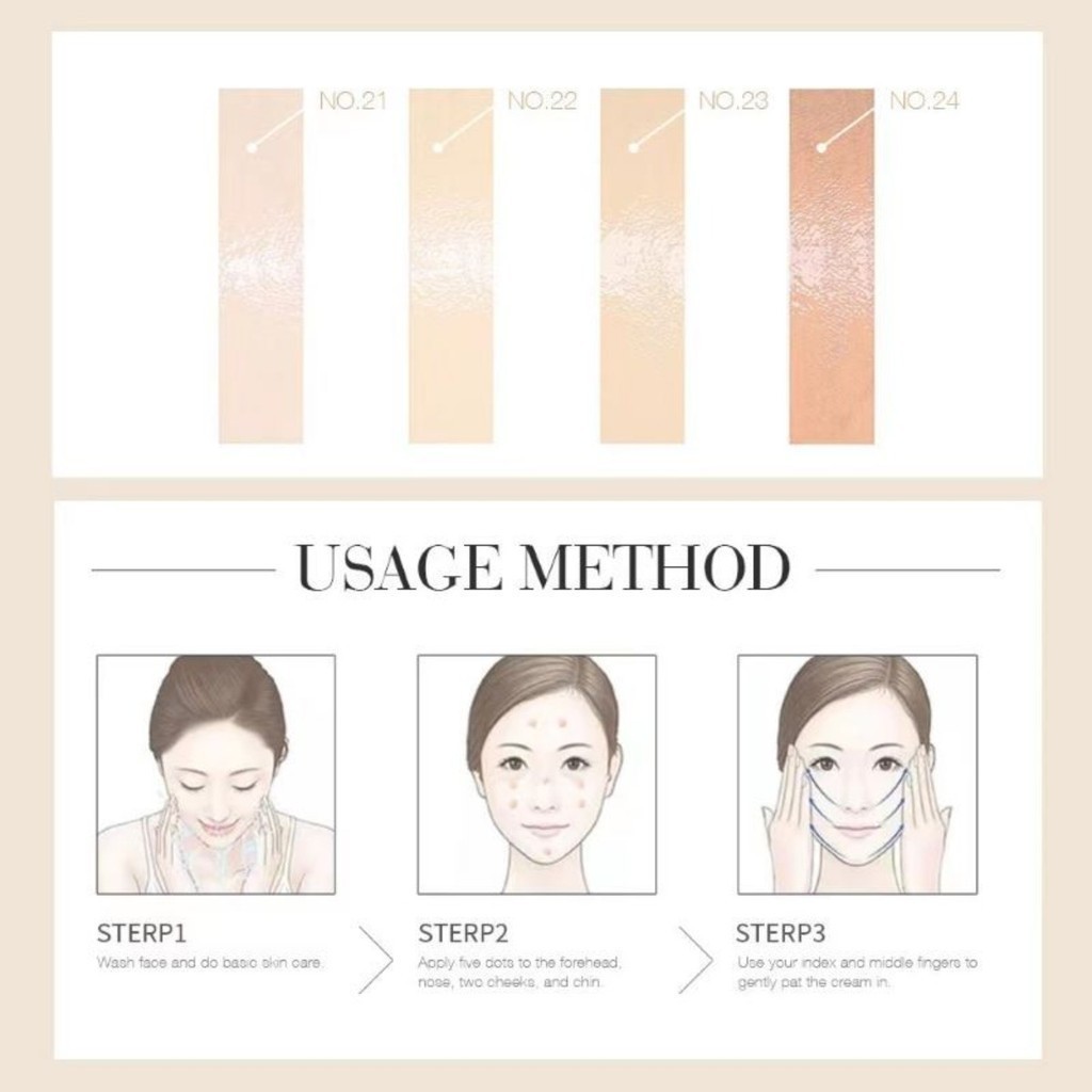 O.TWO.O 30ML Perfect Full Cover Nude Makeup BB Cream 30ml Foundation Makeup Natural Traceless Concealer Repair Brighten Skin Tone 4 Colors-  brush(FROM MALAYSIA) - View 3 of 4