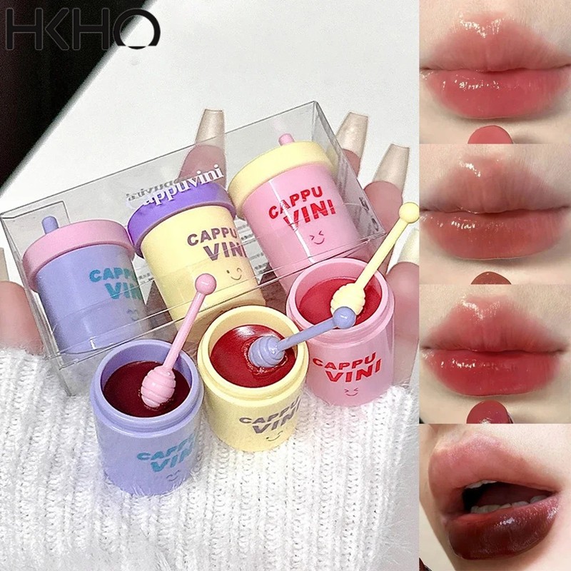 HKHO Milk Tea Cup Solid Lip Gloss Mirror Water Lipstick Jelly Moisturizing Non-stick Cup Bean Paste Color Female Lipstick-  616#(FROM MALAYSIA) - View 3 of 3