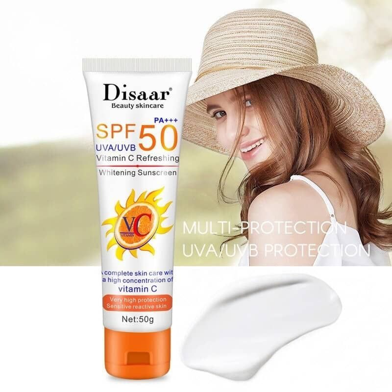 Disaar SPF 50+ Moisturising Sunscreen Cream – Hydrating Sunblock for Face and Body, Broad Spectrum UVA UVB Protection, Lightweight Non-Greasy Formula, Long Lasting Daily Sun Care for Soft, Protected Skin - View 3 of 3