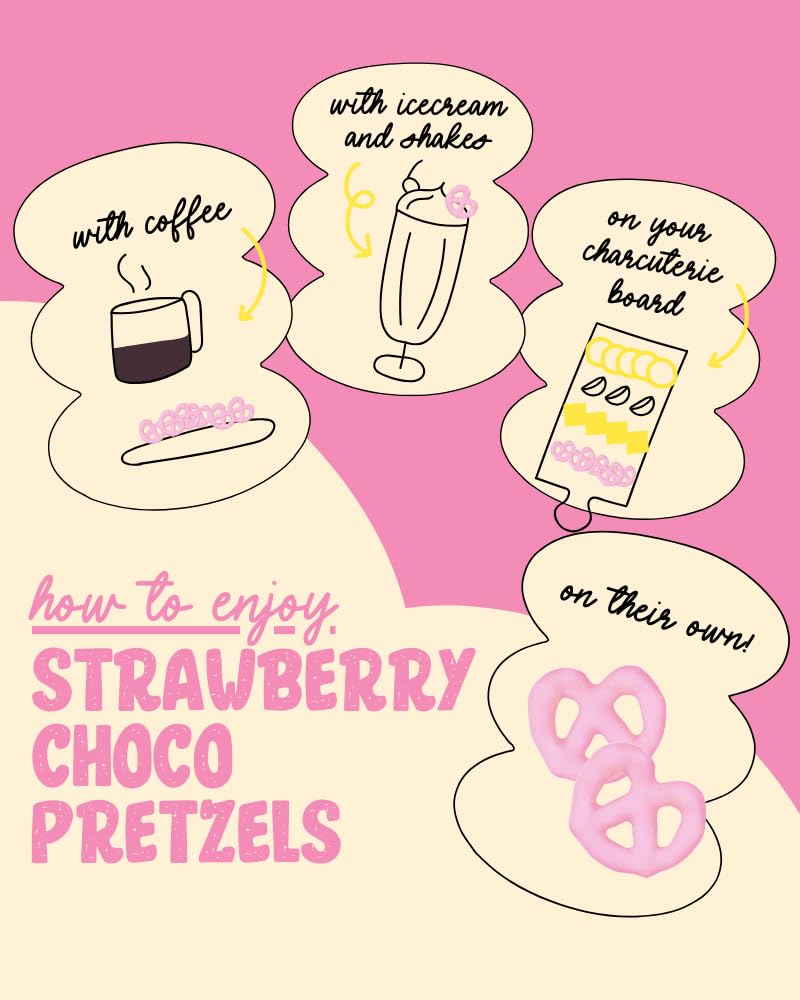 Atom Eats | Strawberry Pretzels 30g | Pack of 1 | Mini Pretzel Knots | Luxurious Strawberry Flavoured , Elegant Swirls - Perfect Gourmet Snack for Coffee, Wine, and Desserts - Imported Gift Quality | 100% Baked | Preservative Free - View 4 of 4