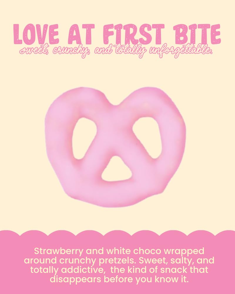 Atom Eats | Strawberry Pretzels 30g | Pack of 1 | Mini Pretzel Knots | Luxurious Strawberry Flavoured , Elegant Swirls - Perfect Gourmet Snack for Coffee, Wine, and Desserts - Imported Gift Quality | 100% Baked | Preservative Free - View 3 of 4