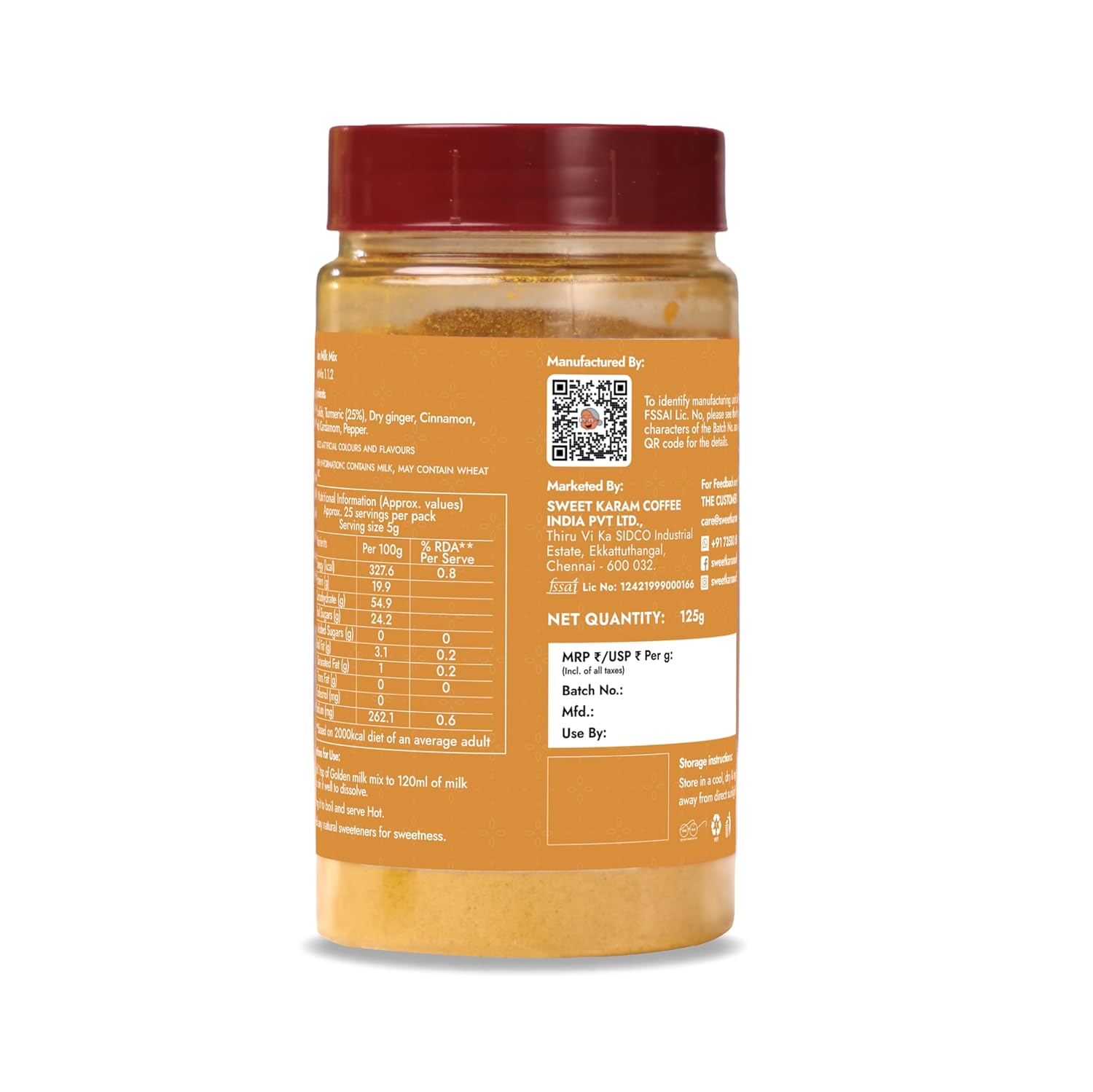 Sweet Karam Coffee Golden Milk Mix (Turmeric Latte) - 125g | No Added Sugar or Preservatives | Immunity Booster with Power of 6 Spices | Natural Anti-Inflammatory Drink | Comforting & Ready to Mix - View 2 of 4