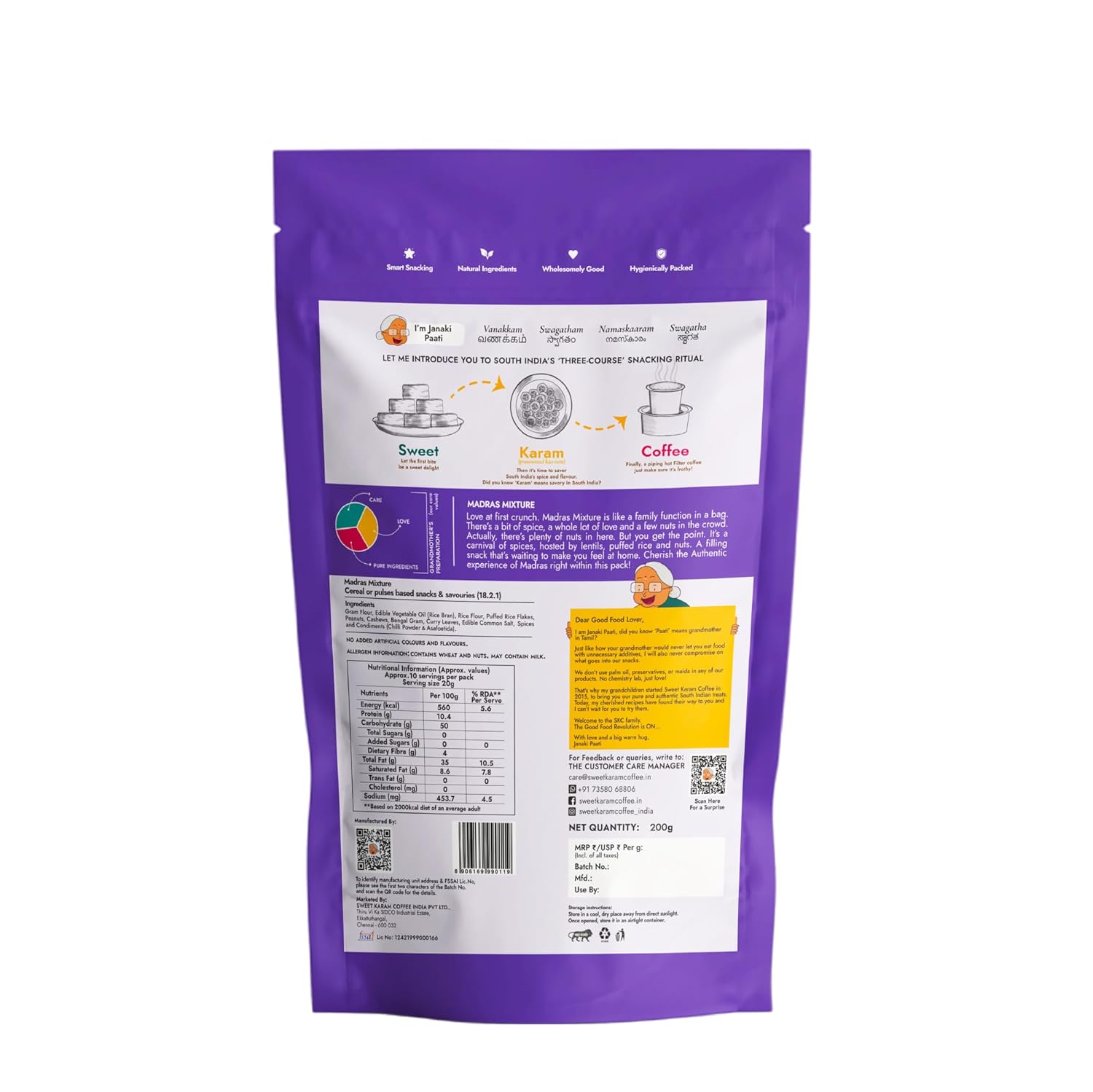 Sweet Karam Coffee Special Madras Mixture – 200grams | No Palm Oil or Preservatives | Authentic South Indian Namkeen Snack | Crispy & Fresh Homemade Taste | Perfect Tea-Time Savory - View 2 of 4