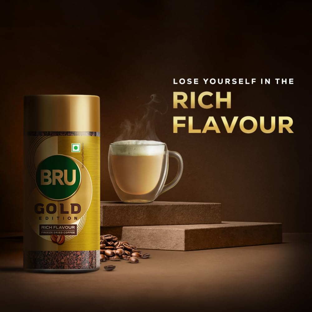Bru Gold Edition | Premium Freeze Dried Coffee | Experience Intense Coffee Taste | Aromatic Instant Coffee | 55g - View 3 of 4