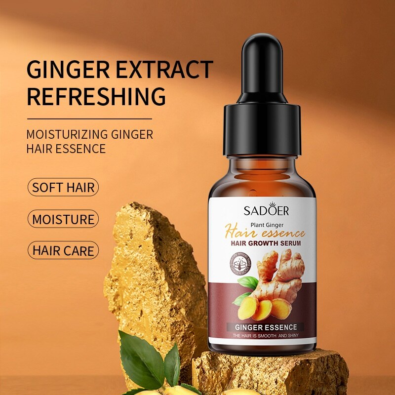ROREC SADOER Ginger Plant Hair Growth Serum 30ml, Nourishing Hair Care Essence, Strengthening Hair Roots, Stimulating Growth, Reducing Hair Loss, Hydrating Scalp Treatment, Lightweight Daily Hair Revitalizer - View 3 of 3