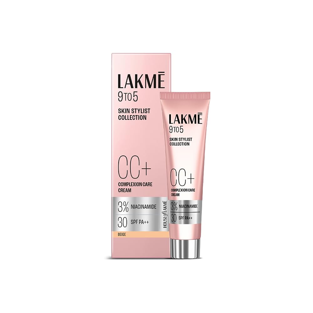 Lakme 9 to 5 CC Cream Beige with 3% Niacinamide Complex SPF30 PA++ | 90% lightweight moisturizing cream for Care & 10% Foundation for Care |Conceals Dark Spots| Brightens Skin |30 g - View 7 of 7