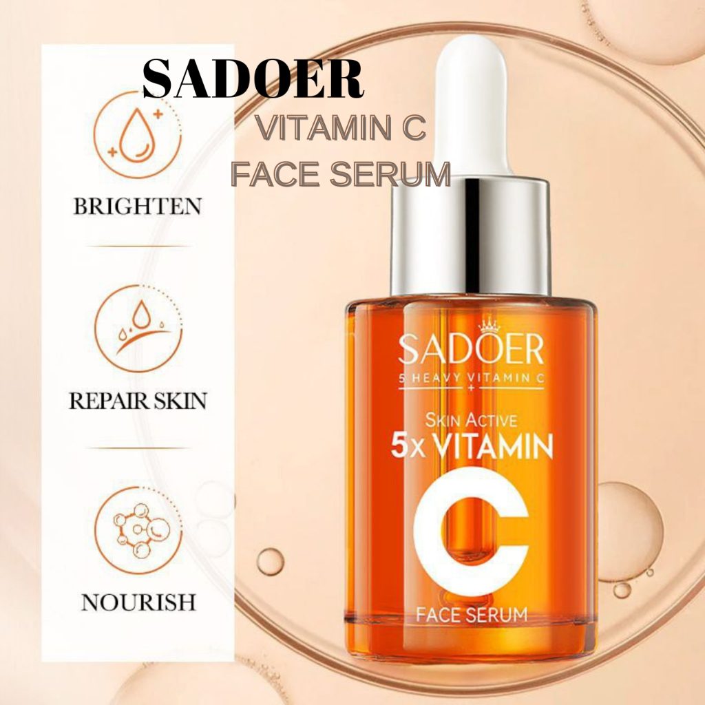 SADOER 5X Vitamin C Face Serum 30ml (SD08084) 1PCS, Brightening Anti-Aging Facial Serum, Dark Spot Correcting, Hydrating, Revitalizing, Lightweight Daily Skincare Solution for Radiant, Smooth, and Healthy-Looking Skin - View 3 of 3