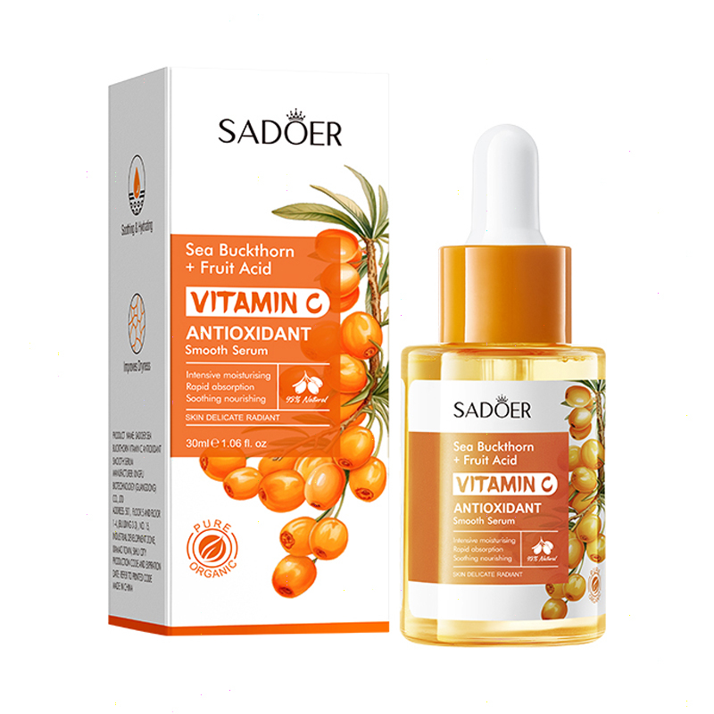 ROREC SADOER Sea Buckthorn & Fruit Acid Vitamin C Serum 30ml, Antioxidant-Rich, Smooth Skin, Intensive Moisturizing Facial Essence, Brightening, Hydrating, Anti-Aging Skincare Solution for Radiant, Healthy, Revitalized Skin - View 3 of 3