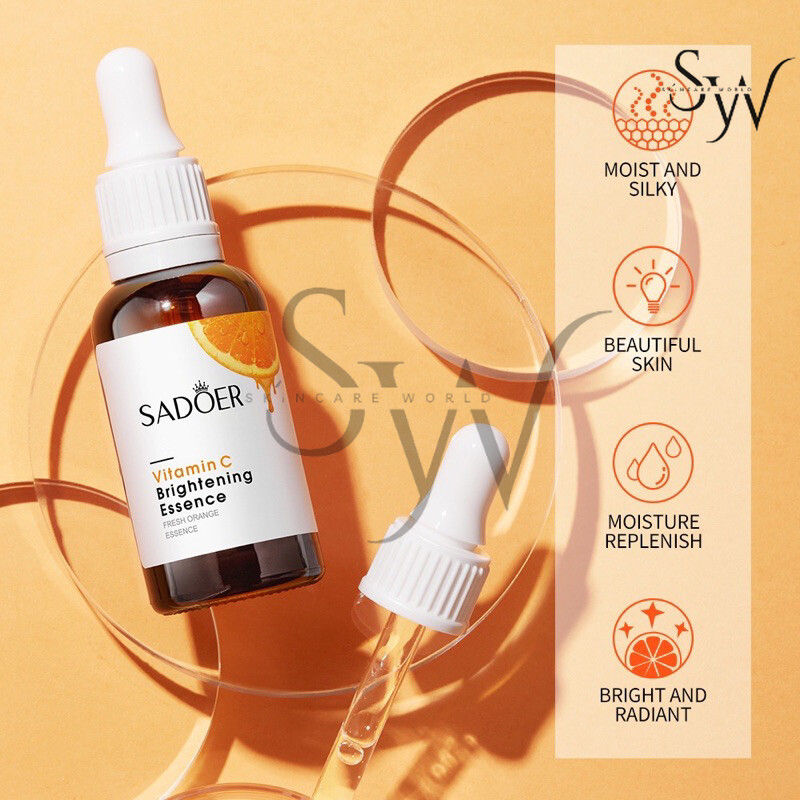 SADOER Vitamin C Brightening Essence 30ml by #SCW, Fresh Orange Extract Serum, Hydrating & Moisturizing Facial Essence, Brightening, Anti-Oxidant Skincare, Revitalizing, Lightweight Daily Serum for Radiant, Healthy Skin - View 2 of 3