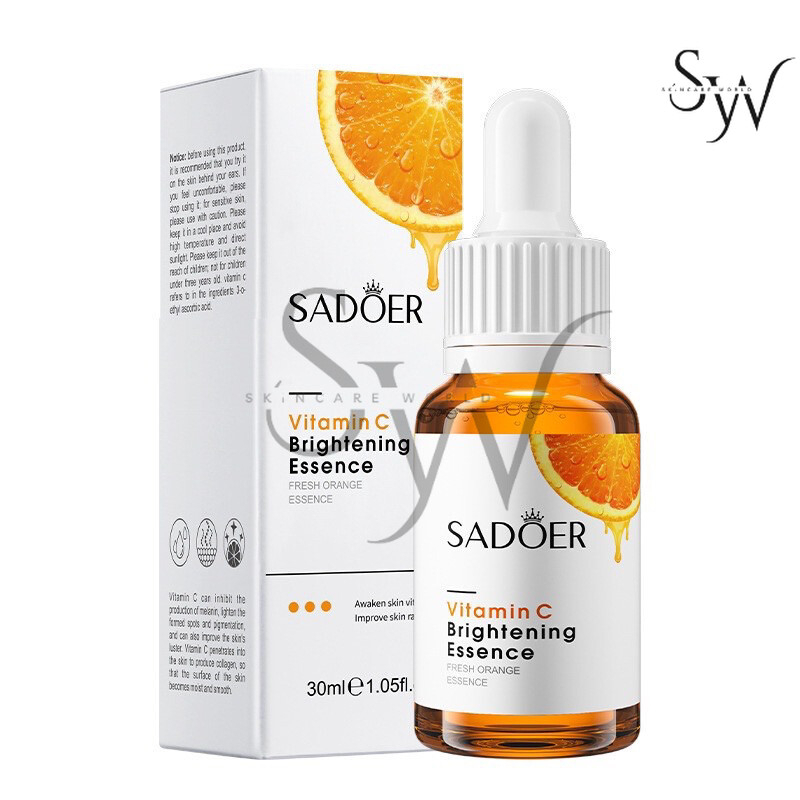SADOER Vitamin C Brightening Essence 30ml by #SCW, Fresh Orange Extract Serum, Hydrating & Moisturizing Facial Essence, Brightening, Anti-Oxidant Skincare, Revitalizing, Lightweight Daily Serum for Radiant, Healthy Skin - View 3 of 3