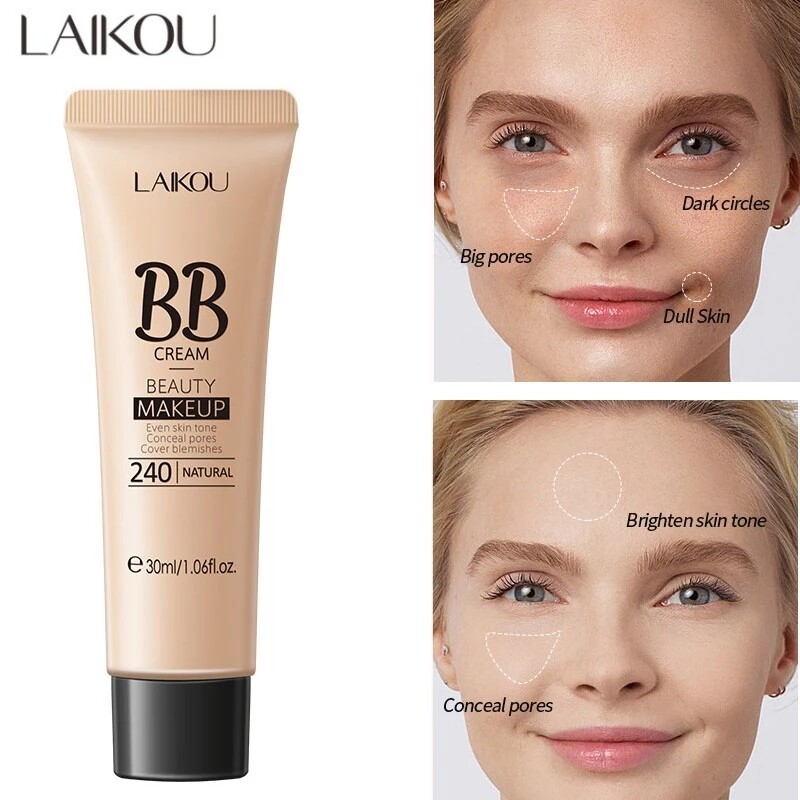 LAIKOU 18 Hours Long Lasting BB Cream Waterproof Foundation Brighten Skin Tone Acne Marks Pores Spots Concealer Flawless Makeup- 110 Ivory(FROM MALAYSIA) - View 4 of 4