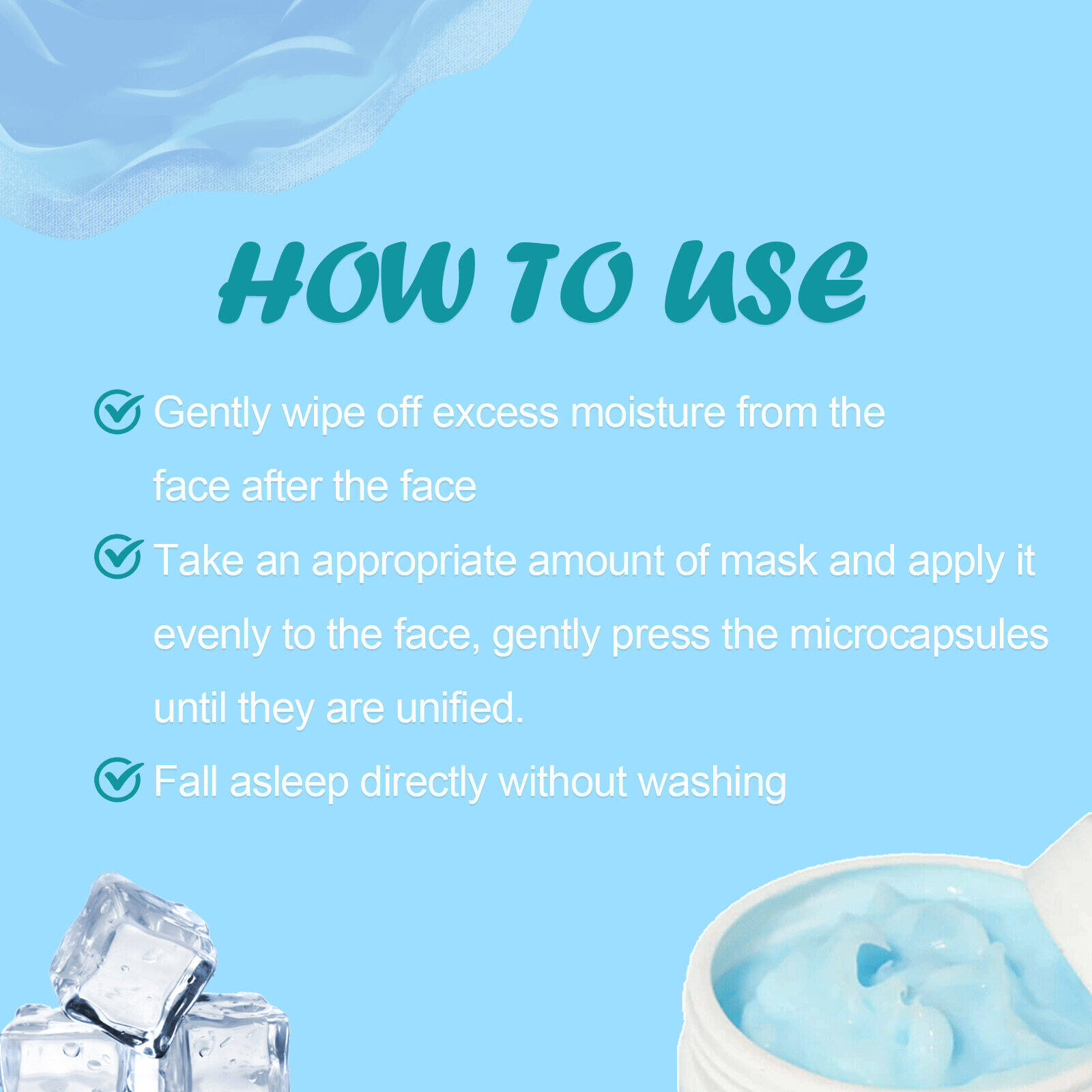 West Month Hydra Moist Ice Water Sleeping Mask Night Repair Hydrating Whitening Facial Mask Deep Moisturizing Skin Rejuvenating Overnight Care for Smooth Bright Clear Healthy Glowing Skin - View 3 of 3