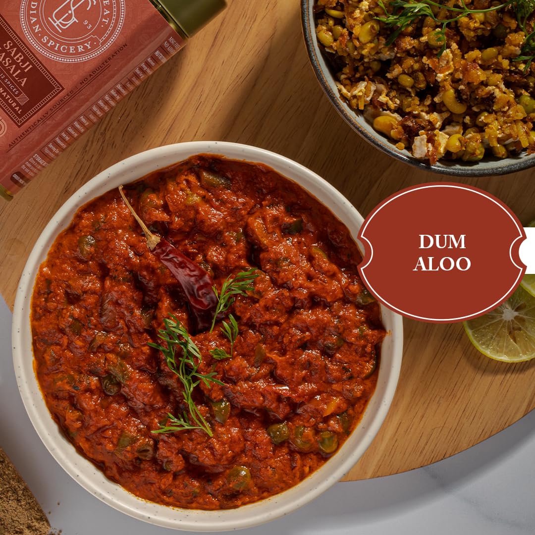 The Great Indian Spicery | Sabji Masala - Kitchen King | 100gm Tin - Steam Sterilisation, Farm Fresh, Authentic Blend of 12 Spices, Non-Adulterated | Zesty, Sharp & Aromatic | Perfect for Flavorful Vegetable Dishes - View 3 of 4