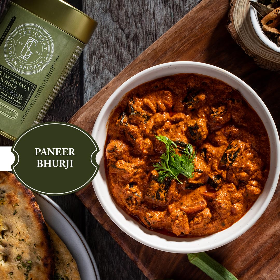 The Great Indian Spicery | Garam Masala Whole - 75gm Tin | Steam Sterilisation, Farm Fresh, Authentic 11 Spices Blend, Non-Adulterated | Tangy, Earthy & Hot Flavor | Paneer, Chicken, Vegetarian Dishes - View 3 of 4