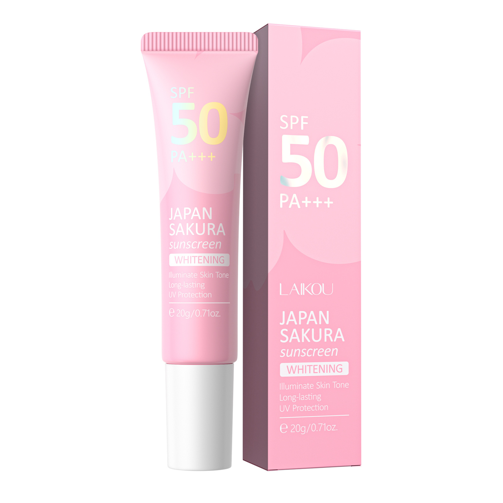 LAIKOU Japan Sakura Sunscreen SPF50 PA+++ 20g Whitening Sunblock Long-Lasting UV Protection Face and Body Sun Cream Hydrating Skin Care Brightening Anti-Aging Lightweight Daily Use - View 3 of 3