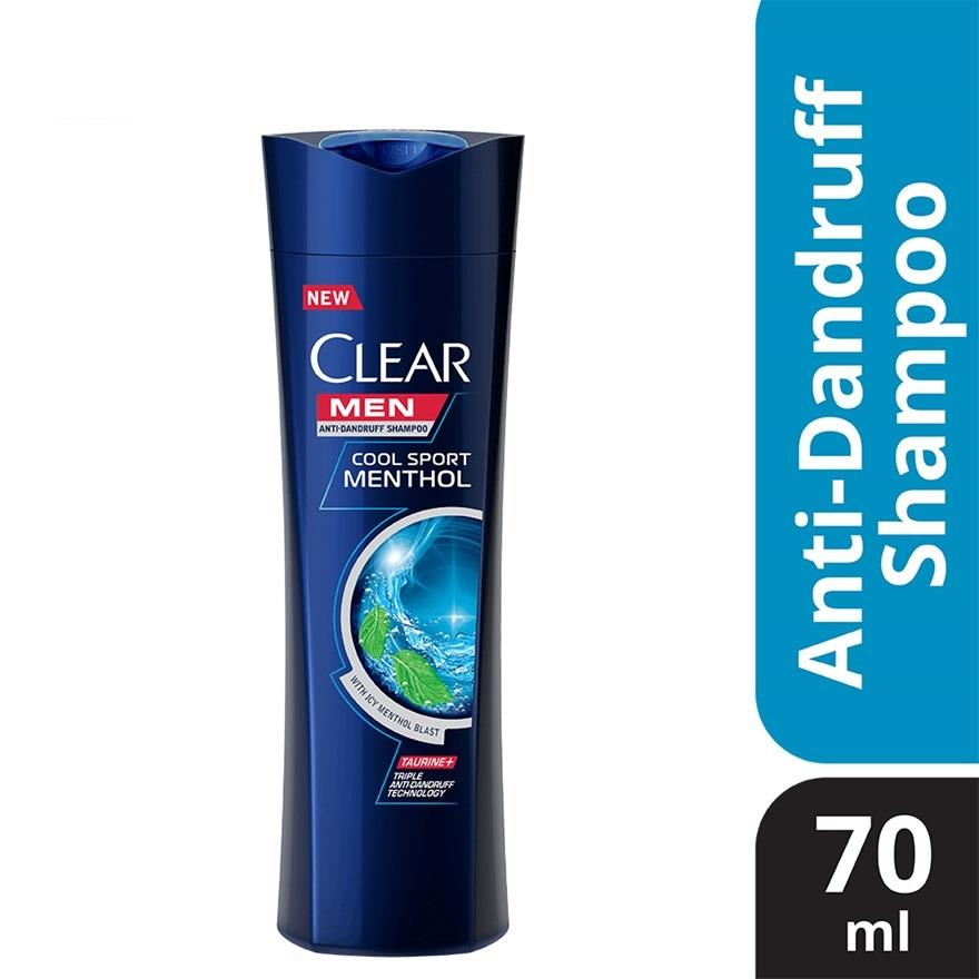 CLEAR Cool Sport Menthol Shampoo 70ml Anti-Dandruff Refreshing Scalp Care Cooling Formula Oil Control Hair Cleanser Travel Size Daily Use Fresh Strong Healthy Hair - View 3 of 3
