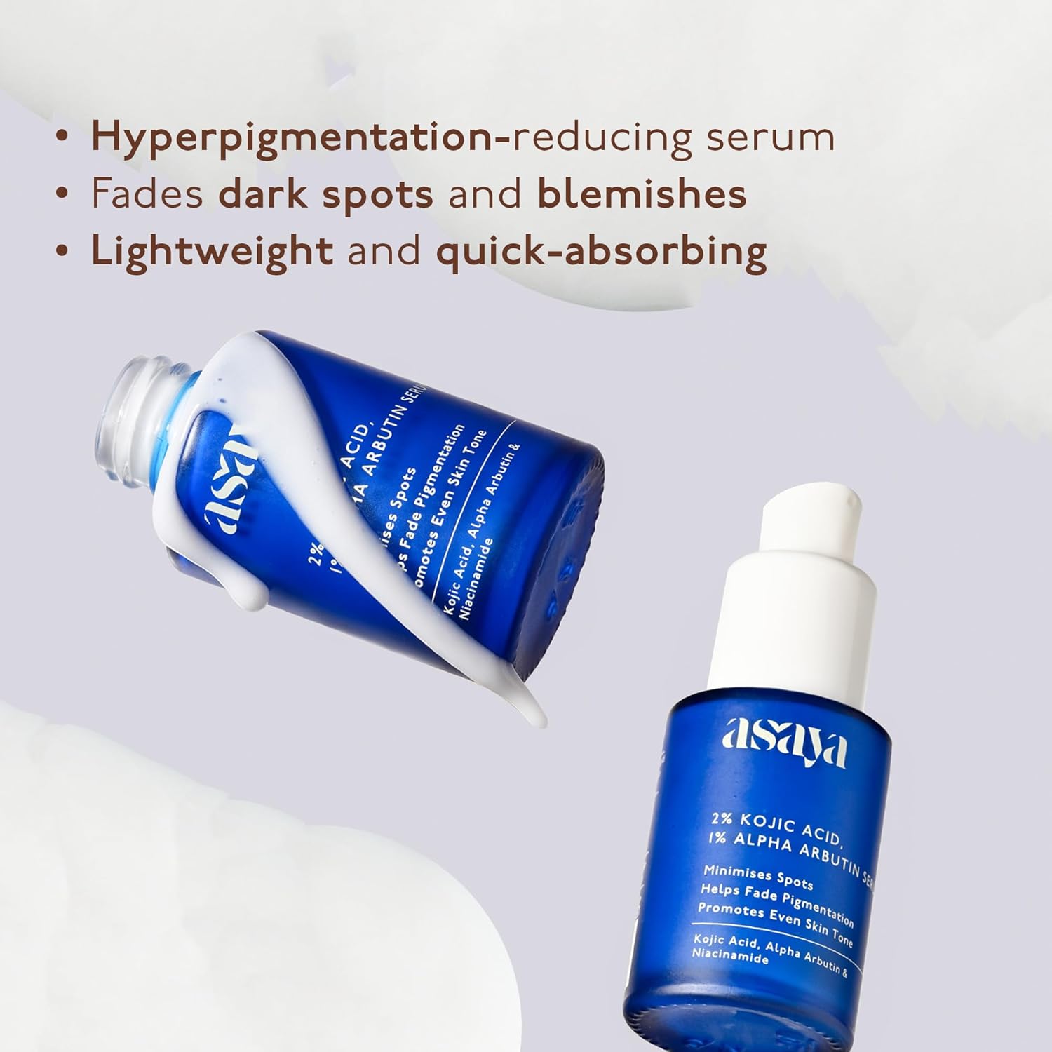 Asaya 2% Kojic Acid + 1% Alpha Arbutin Face Serum | Advanced Brightening & Pigmentation Correction | Lightweight Kojic Acid Serum for Even Tone & Radiant Skin | 30 ml - View 3 of 4