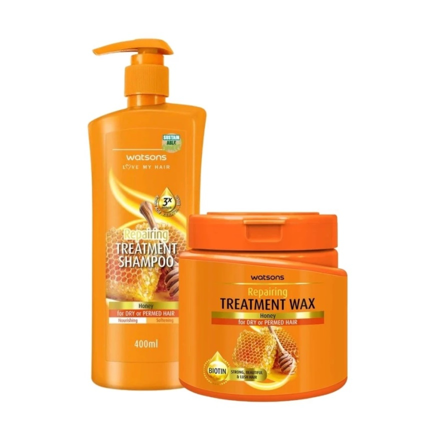 WATSONS Repairing Honey Treatment Shampoo 400ml Hydrating Nourishing Hair Care Damage Repair Strengthening Soft Smooth Shiny Hair Anti-Breakage Daily Use Natural Honey Infused Hair Cleanser - View 2 of 3