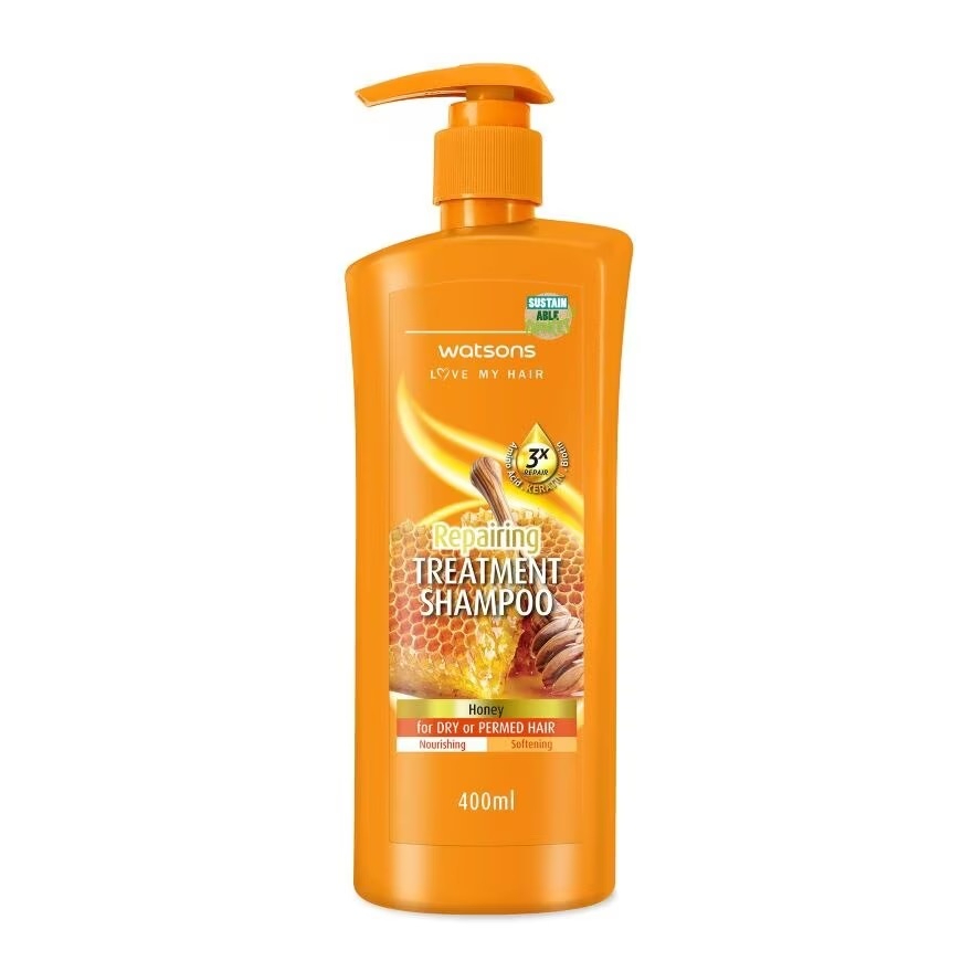 WATSONS Repairing Honey Treatment Shampoo 400ml Hydrating Nourishing Hair Care Damage Repair Strengthening Soft Smooth Shiny Hair Anti-Breakage Daily Use Natural Honey Infused Hair Cleanser - View 3 of 3