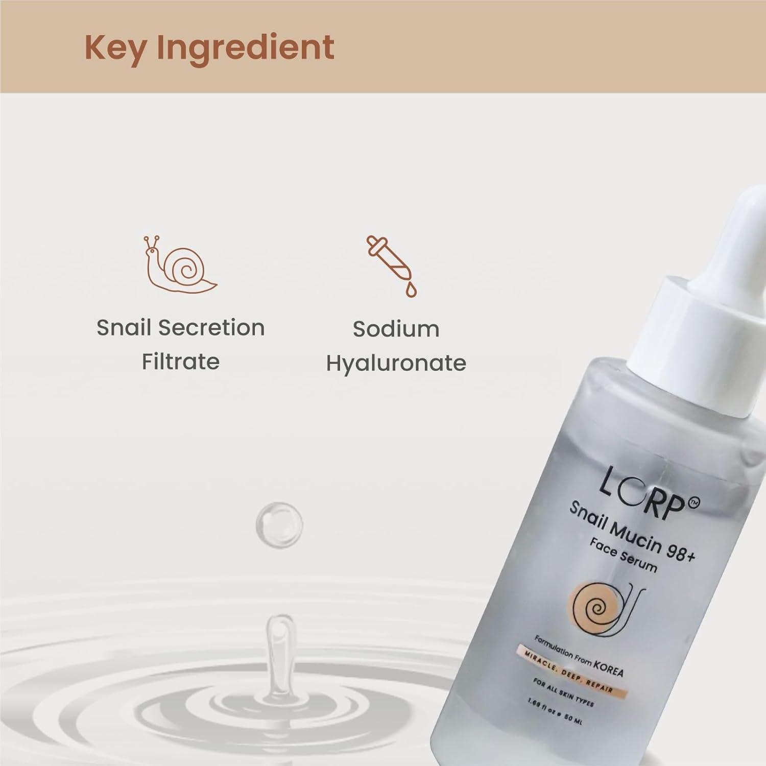 LORP Snail Mucin 98+ Anti-aging, 50ml,Face serum for All Skin Types,Korean Skincare - View 3 of 4