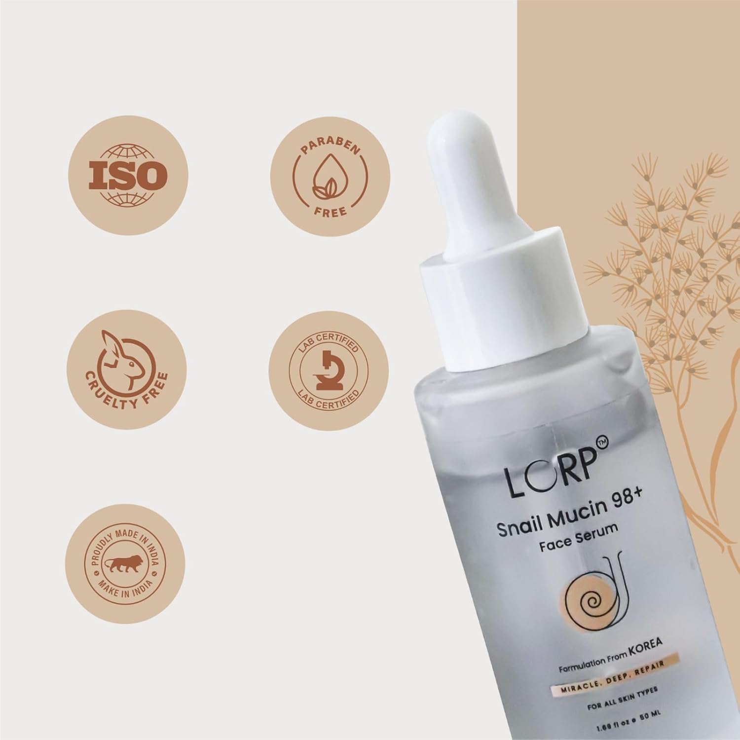 LORP Snail Mucin 98+ Anti-aging, 50ml,Face serum for All Skin Types,Korean Skincare - View 4 of 4