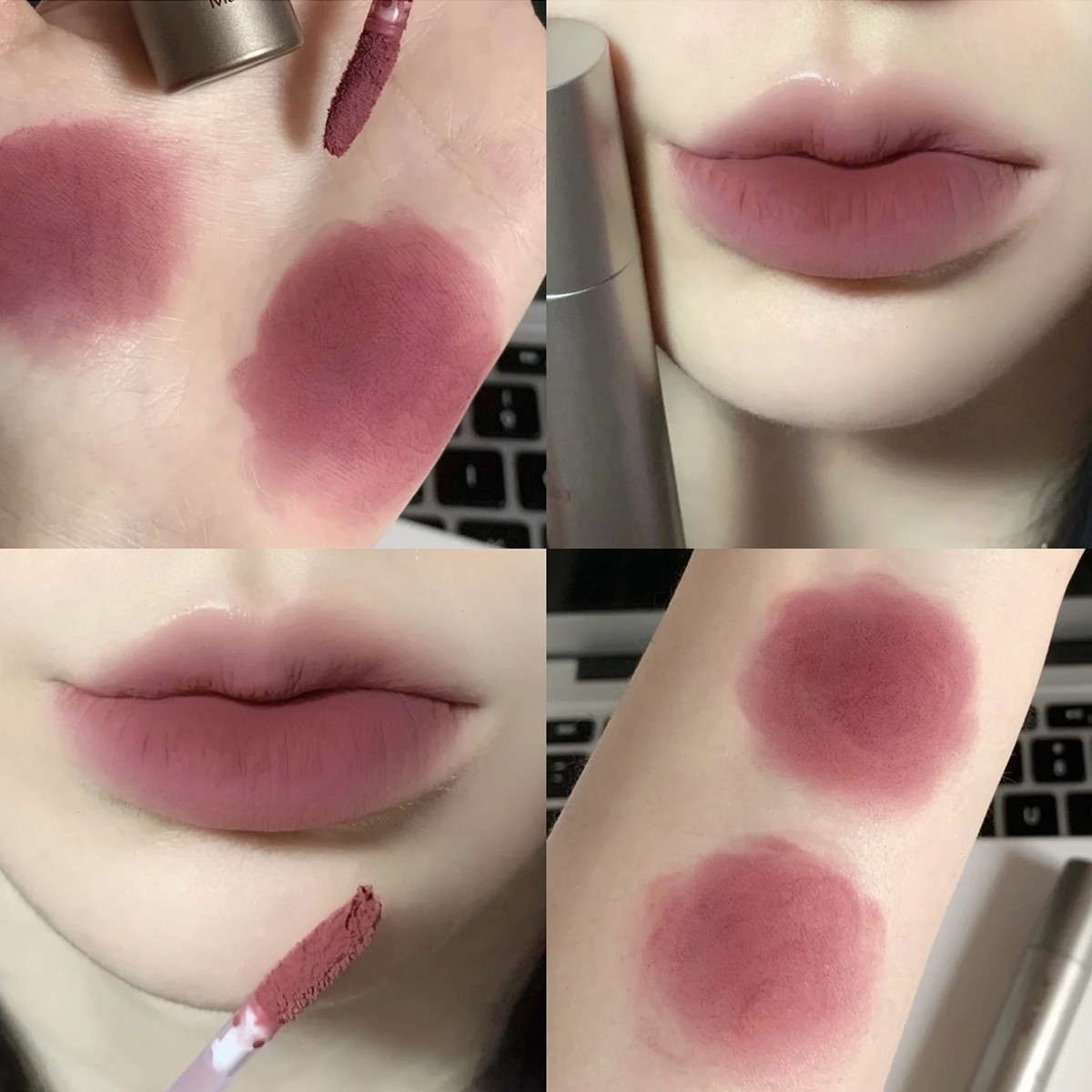 New Lipstick Dark Brown Matte Velvet Lip Gloss Waterproof Liquid Lipstick Nude Brown Lips Tint Mud Makeup Latte Coffee Lip Glaze-3C(FROM MALAYSIA) - View 4 of 4