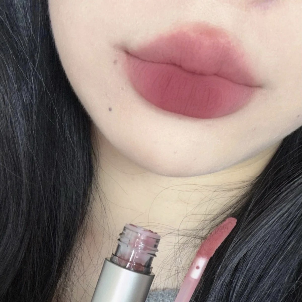 New Lipstick Dark Brown Matte Velvet Lip Gloss Waterproof Liquid Lipstick Nude Brown Lips Tint Mud Makeup Latte Coffee Lip Glaze-1C(FROM MALAYSIA) - View 2 of 4