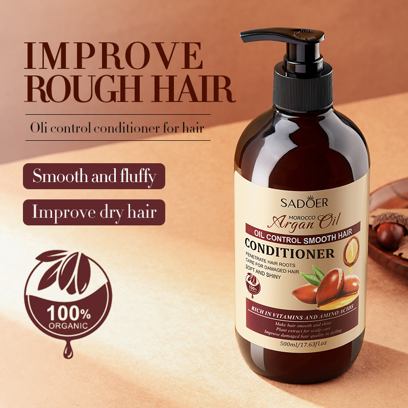 ROREC SADOER Morocco Argan Oil Hair Conditioner 500ml Oil Control Smooth Fluffy Nourishing Moisturizing Soft Silky Shine Frizz Control Hair Care For All Hair Types - View 3 of 3