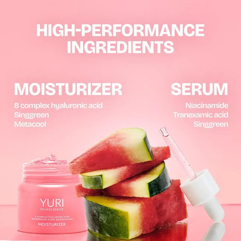 Korean Glow Combo for Face | Microcapsule Moisturizer + Glow Serum | 8-Complex Hyaluronic Acid | 5% Niacinamide + 1% Tranexamic Acid | Dark Spots, Acne Marks & Glass Skin Hydration - View 2 of 5