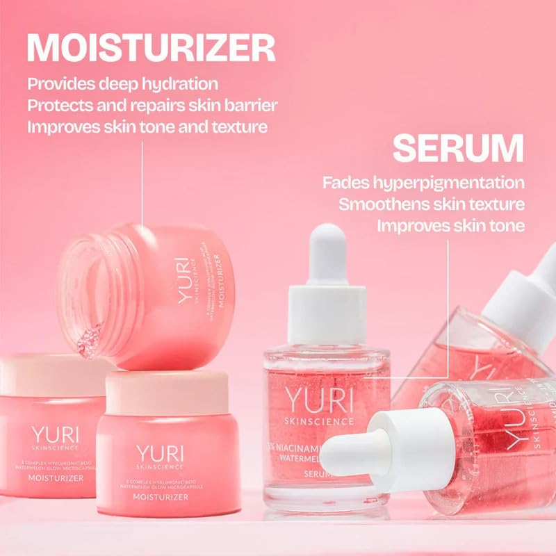 Korean Glow Combo for Face | Microcapsule Moisturizer + Glow Serum | 8-Complex Hyaluronic Acid | 5% Niacinamide + 1% Tranexamic Acid | Dark Spots, Acne Marks & Glass Skin Hydration - View 4 of 5