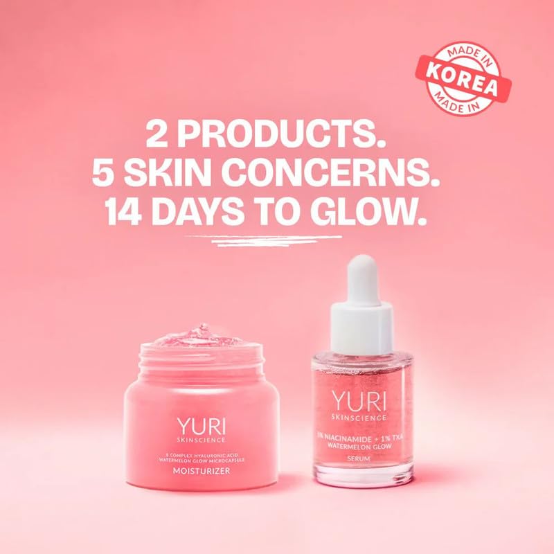 Korean Glow Combo for Face | Microcapsule Moisturizer + Glow Serum | 8-Complex Hyaluronic Acid | 5% Niacinamide + 1% Tranexamic Acid | Dark Spots, Acne Marks & Glass Skin Hydration - View 5 of 5