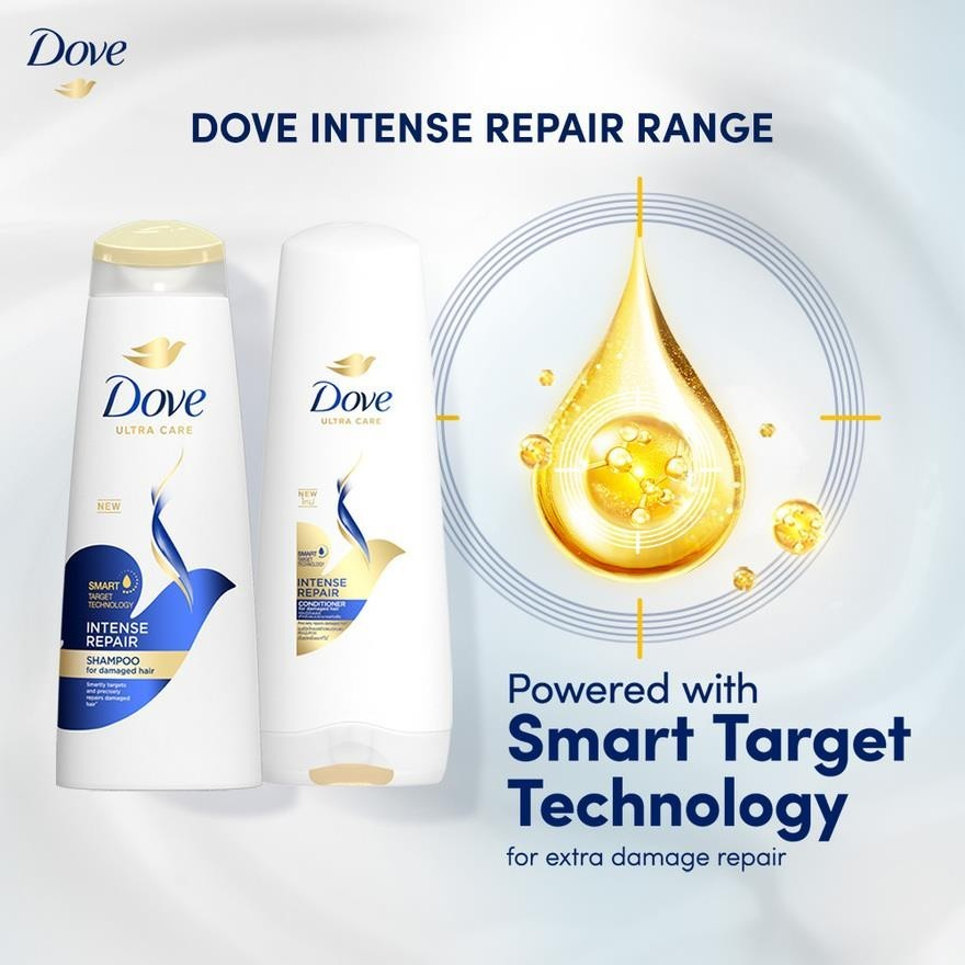 DOVE Ultra Care Intense Repair Conditioner 300ml Damaged Hair Repair Strengthen Nourishing Soft Smooth Silky Frizz Control Lightweight Healthy Shiny Manageable Hair Everyday Use Smart Repair Technology - View 3 of 3