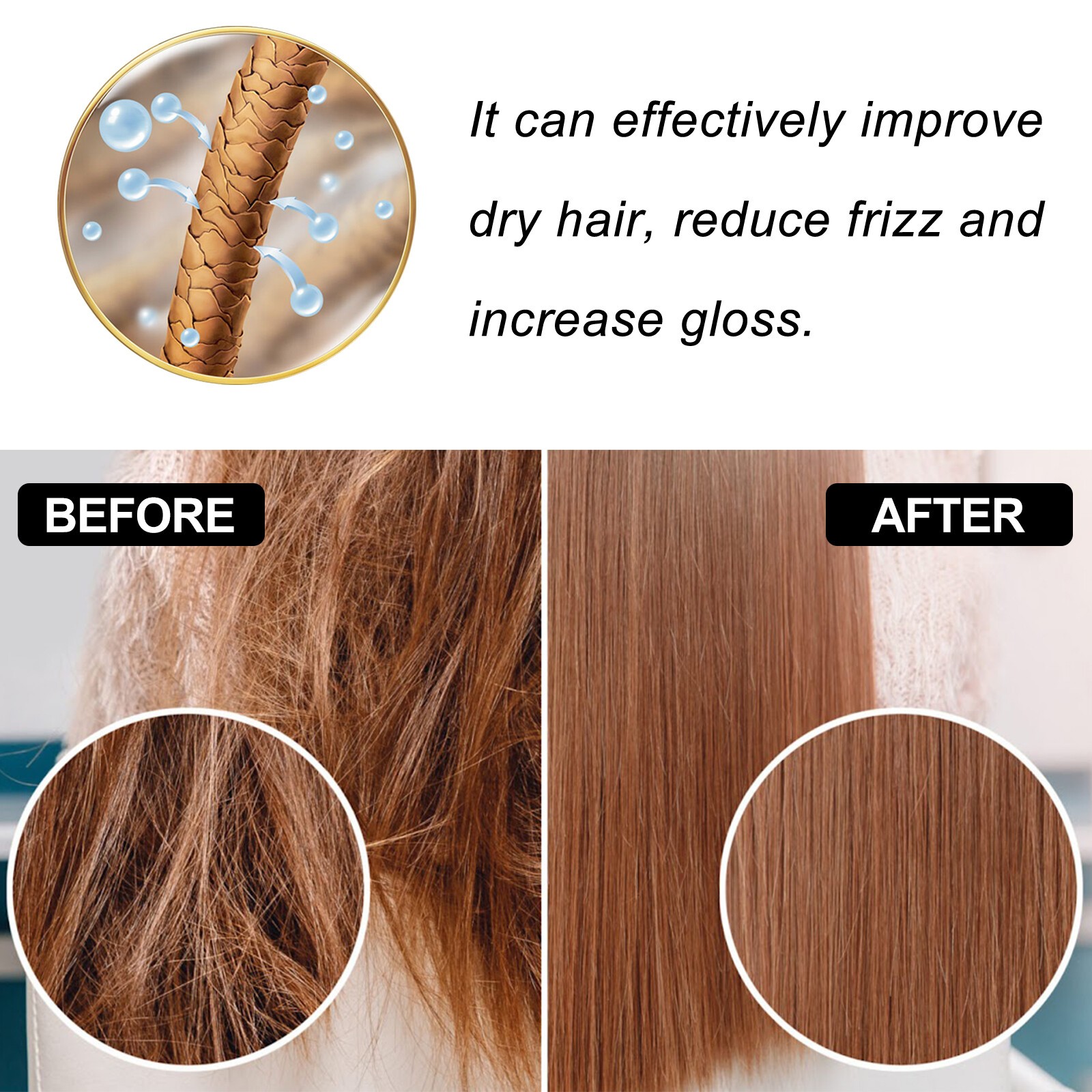 Hoegoa Hair Essential Oil Improves Dryness Frizziness No-Rinse Anti-Static Serum Smooth Soft Shiny Hair Repair 30ml(FROM MALAYSIA) - View 3 of 4
