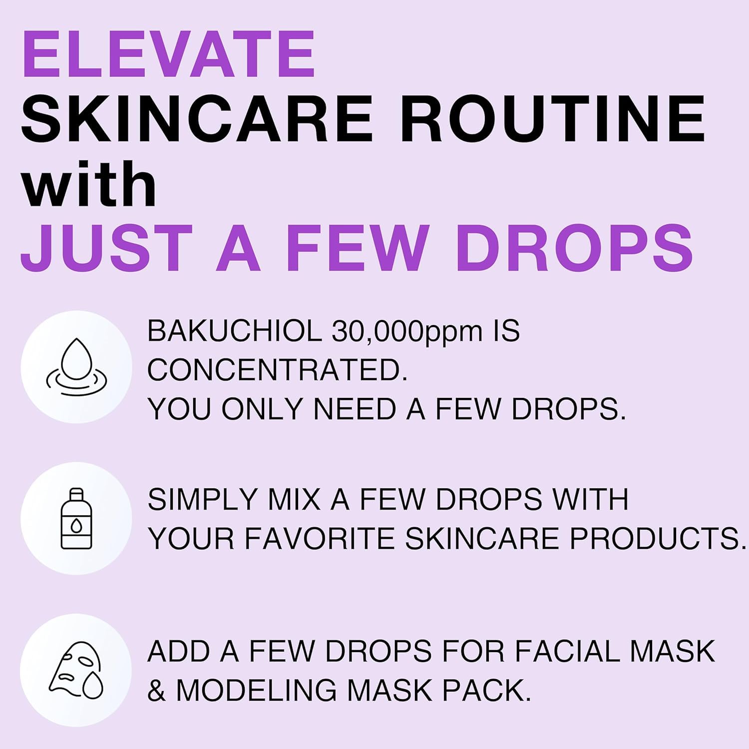 Korean Bakuchiol Concentrate DIY Mix-in Serum 30,000 ppm - High Potency Retinol Alternative | Wrinkle Reduction Skin Firming & Smoothing - Anti-Aging Sensitive Skin Vegan & Cruelty-Free Non-GMO - 30ml - View 3 of 5