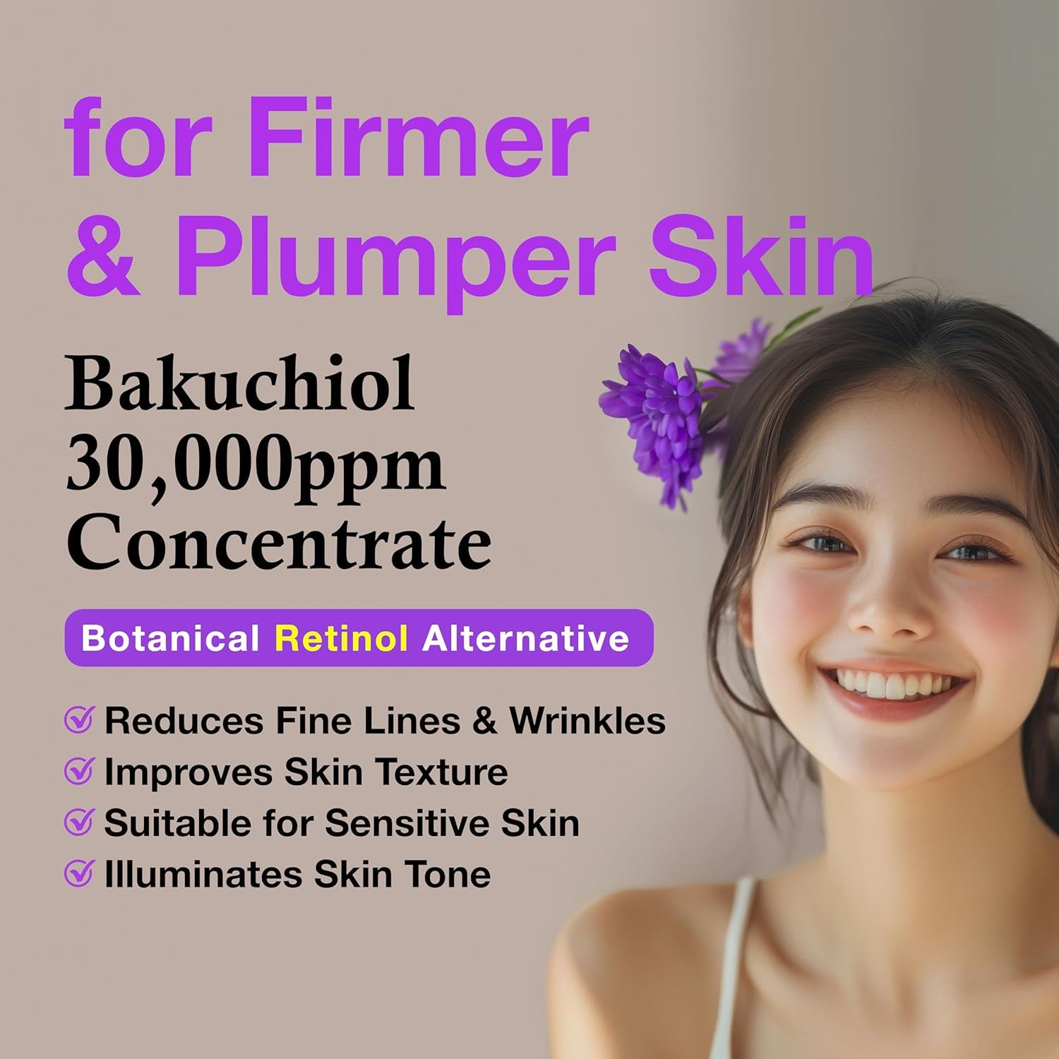 Korean Bakuchiol Concentrate DIY Mix-in Serum 30,000 ppm - High Potency Retinol Alternative | Wrinkle Reduction Skin Firming & Smoothing - Anti-Aging Sensitive Skin Vegan & Cruelty-Free Non-GMO - 30ml - View 5 of 5