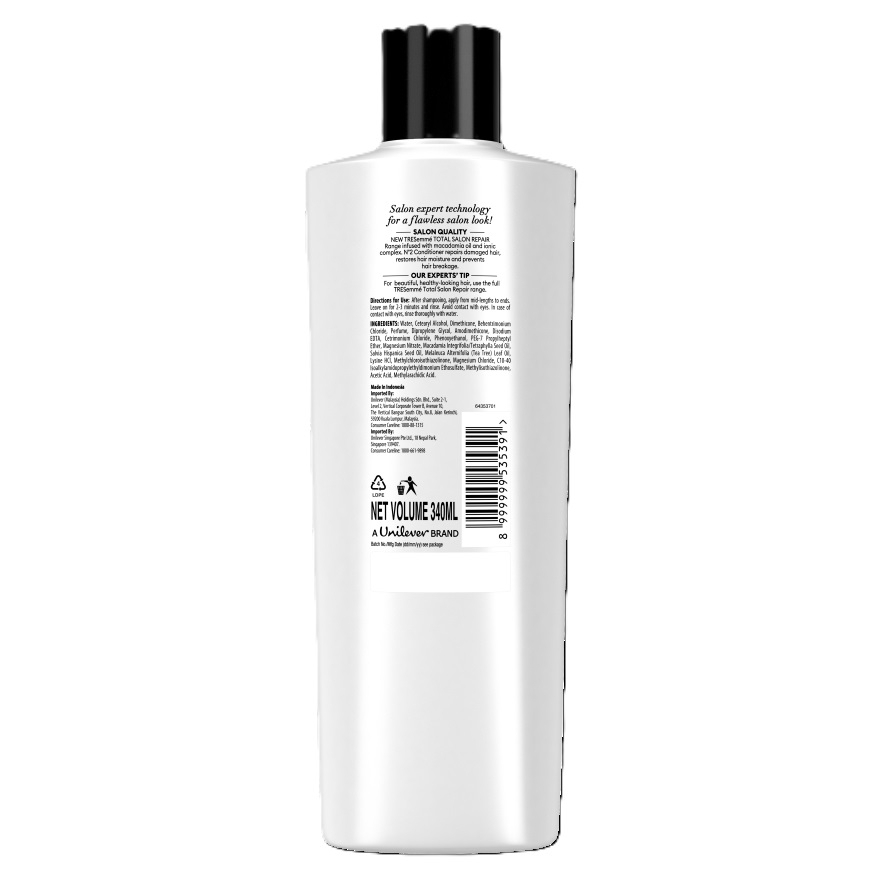 TRESEMME Total Salon Repair Conditioner 340ml Damaged Hair Repair Strengthening Nourishing Soft Smooth Silky Frizz Control Lightweight Healthy Shiny Manageable Hair Professional Salon Care Everyday Use - View 3 of 3