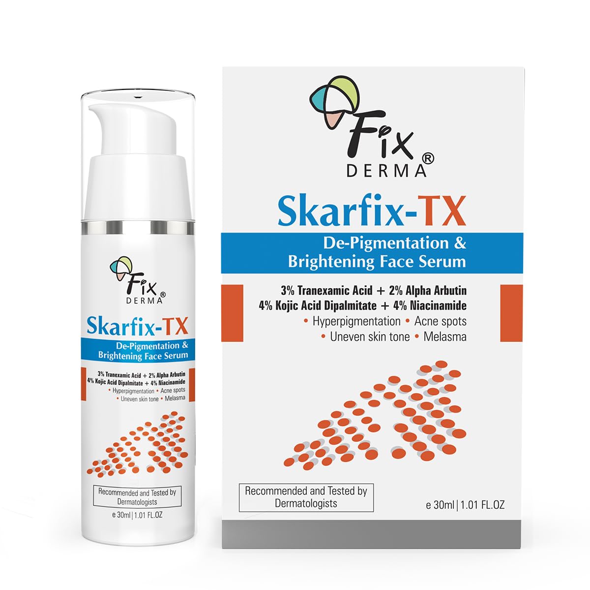 Fixderma Skarfix-TX Face Serum with 4% Kojic Acid, 4% Niacinamide Serum, 3% Tranexamic Acid & 2% Alpha Arbutin | Treats Hyper Pigmentation & Melasma | Reduce Acne Spots | brightening the Skin - 30ml - Related product