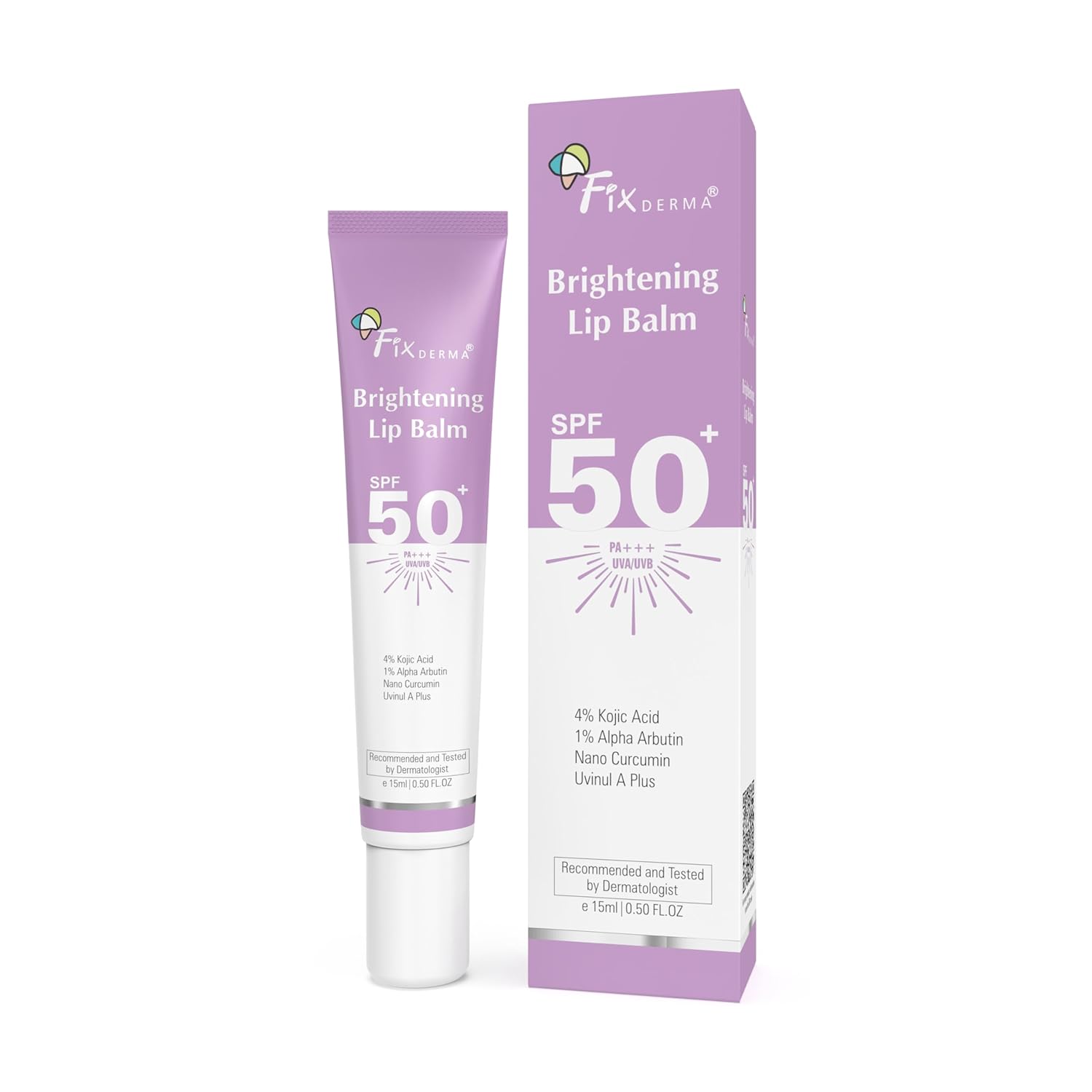 Fixderma Brightening Lip Balm With SPF 50 PA+++ for Pigmented & Dry Lips | 4% Kojic Acid, 2% Alpha Arbutin | Moisturizes, Hydrates & Brightens Pigmented Lips | For Men & Women - 15ml - Related product