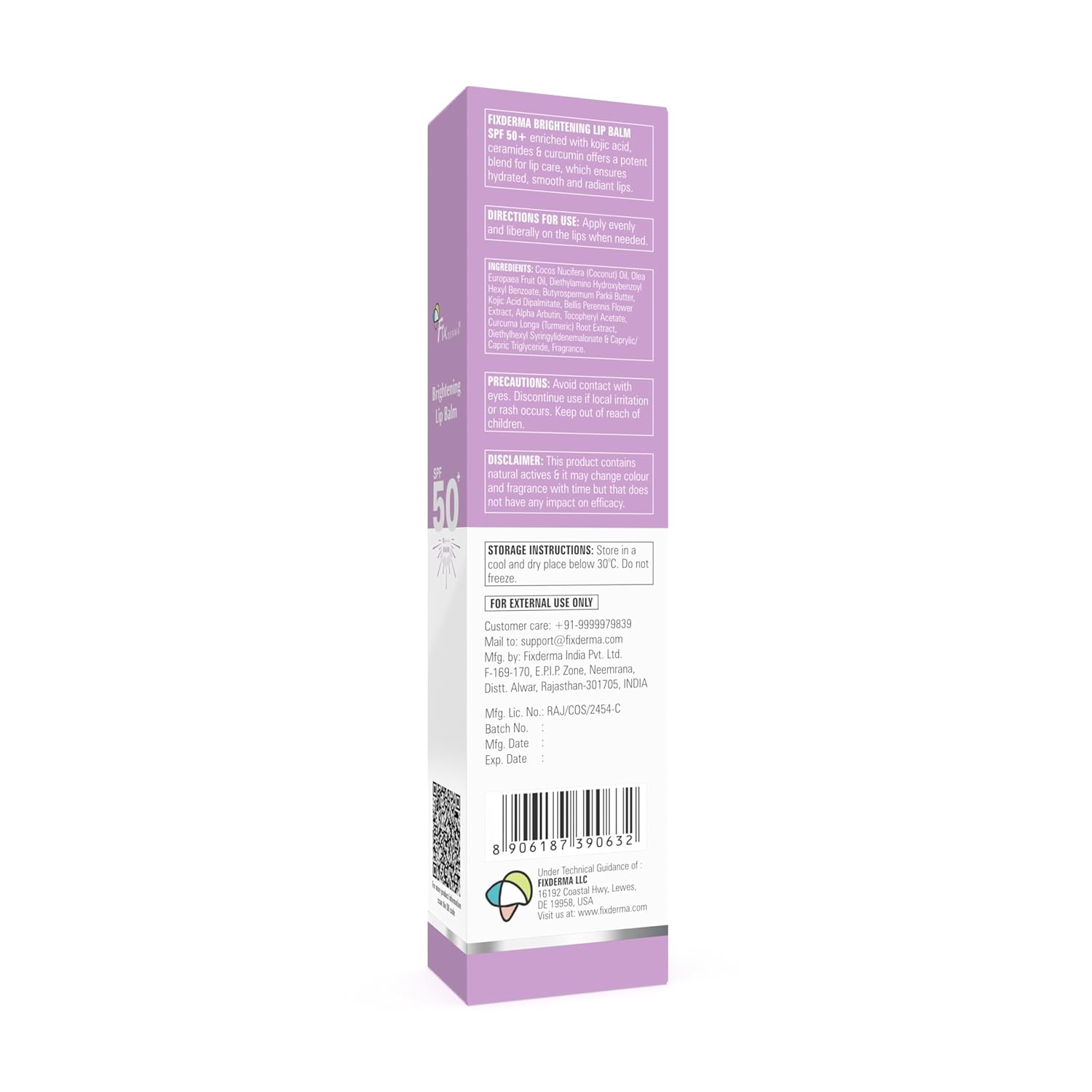 Fixderma Brightening Lip Balm With SPF 50 PA+++ for Pigmented & Dry Lips | 4% Kojic Acid, 2% Alpha Arbutin | Moisturizes, Hydrates & Brightens Pigmented Lips | For Men & Women - 15ml - View 3 of 6