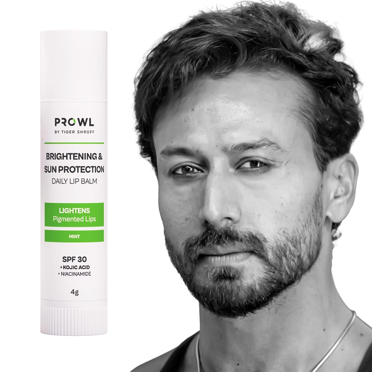 PROWL by Tiger Shroff Lipbalm For Men Brightening Dark Lips with Kojic Acid & Niacinamide | SPF 30 PA+++ Daily Lip Balm For Lightening Pigmented Dry Lips | Pigmentation Removal Care | Mint, 4g - View 5 of 5