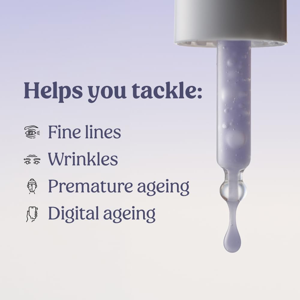 Vilvah Better Ageing Face Serum | Bakuchiol & Blue Pea Extract | Helps Reduce Fine Lines & Wrinkles | Firms, Hydrates & Strengthens Skin Barrier | Beginner-Friendly & Pregnancy-Safe | 20ml - View 2 of 5