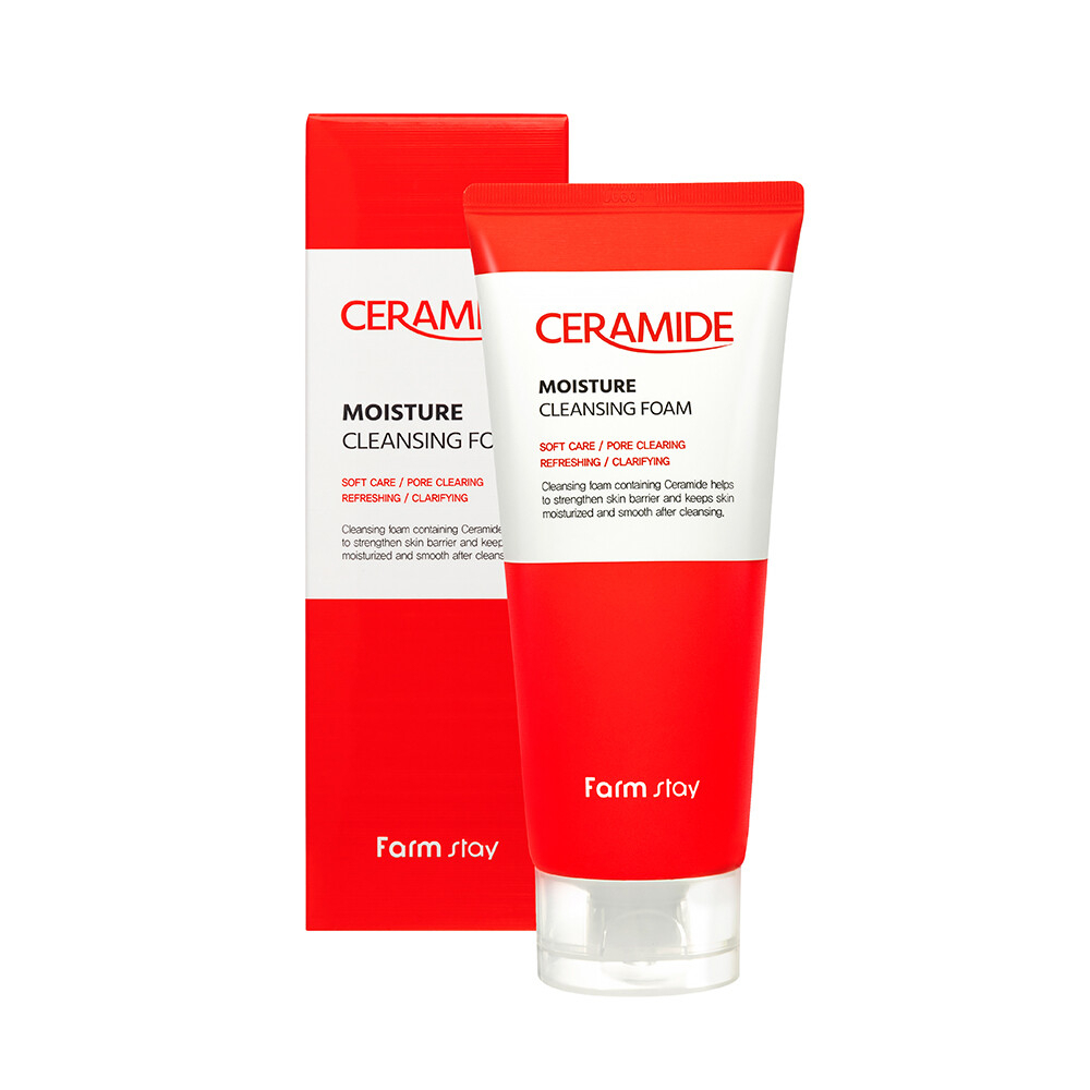 Farmstay Ceramide Moisture Cleansing Foam 180ml Premium Korean Skincare Facial Cleanser for Hydrating Gentle Deep Cleansing Skin Barrier Care Nourishing Smooth Radiant Healthy Soft Moisturized Skin - View 2 of 3
