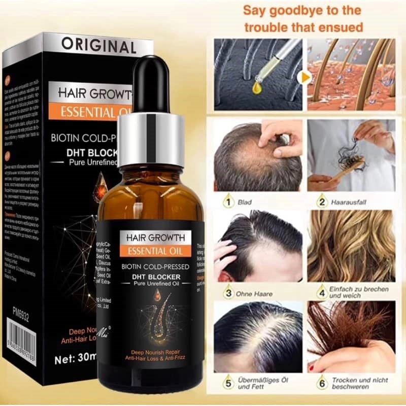 ORIGINAL HAIR GROWTH ESSENTIAL OIL BIOTIN COLD-PRESSED DHT BLOCKER Pure Unrefined Oil-30ml(FROM MALAYSIA) - View 4 of 4