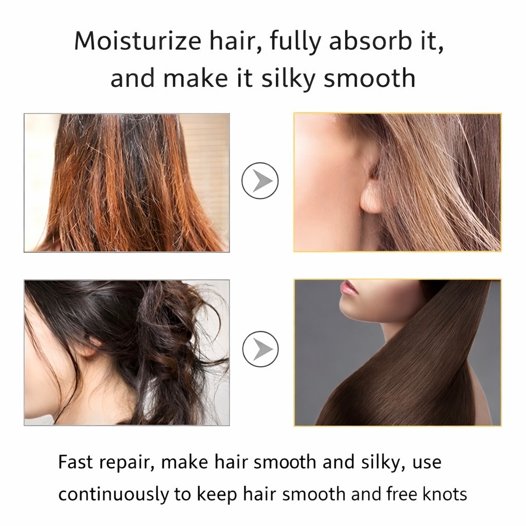 LUODAIS Professional Salon Argan Oil Essence Hair Care Repairing Serum Fragrance Smoothing Protects Damaged Hair & Scalp Care Conditioner-Black- repair(FROM MALAYSIA) - View 3 of 4